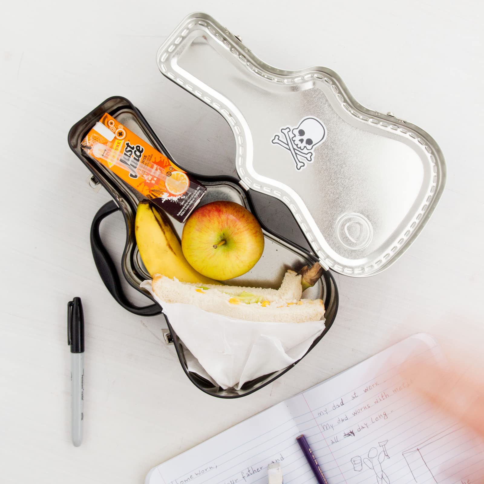 Amazon.com: Suck UK Guitar Lunch Box - Vintage Metal Lunch Box For